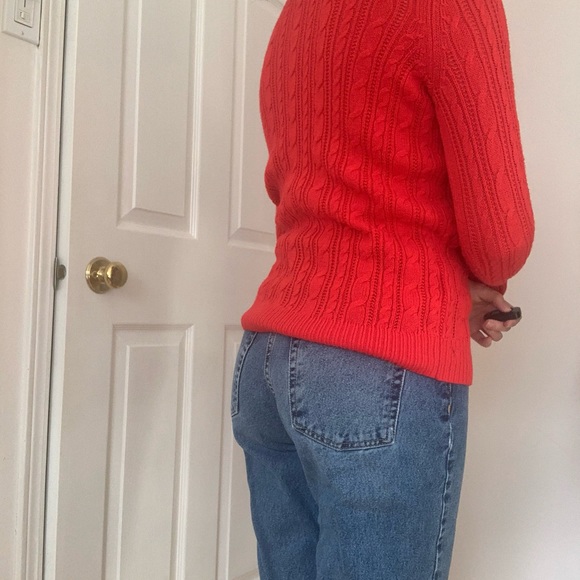 Cable Knit Red Sweater - Picture 3 of 4